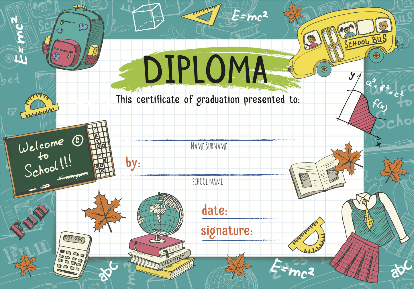 Pre-K Diploma - Graduation Diplomas - Graduation Cap and Gown