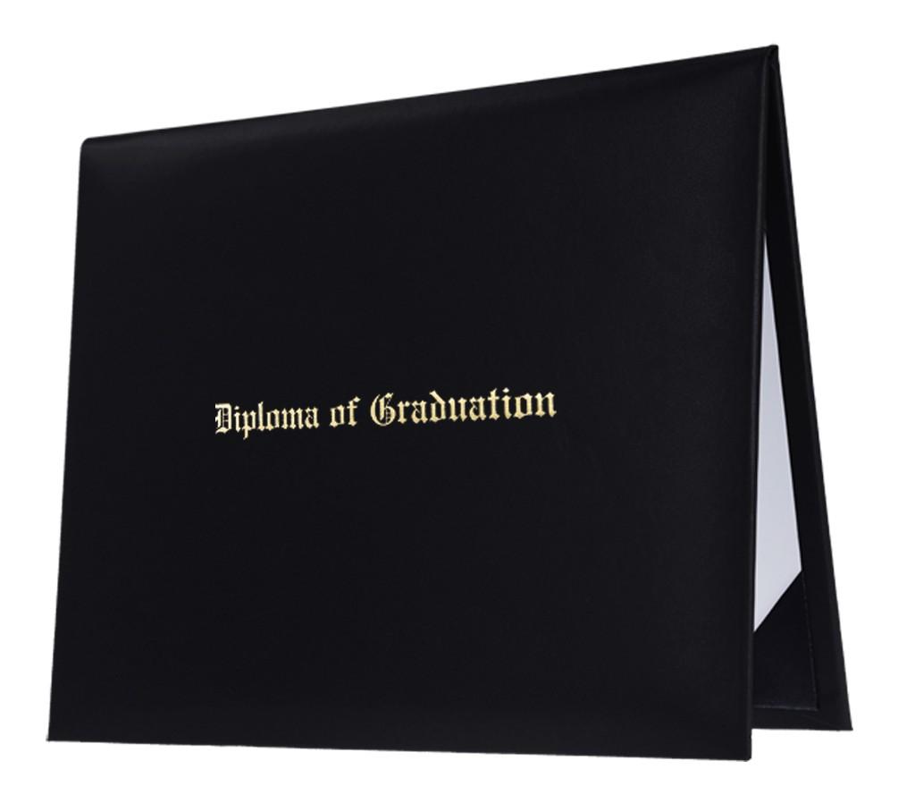 Black Imprinted Diploma Cover - High School Diploma Covers - Graduation Diploma Covers