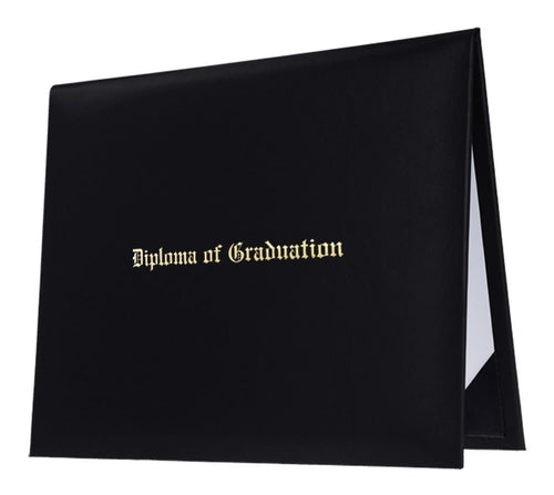 Black Imprinted Graduation Diploma Cover - College & High School Diploma Covers