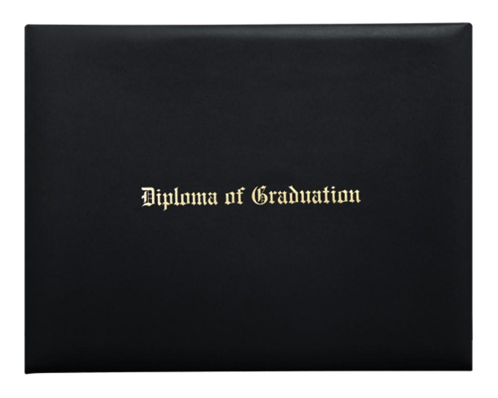 Black Imprinted Diploma Cover - High School Diploma Covers - Graduation Diploma Covers