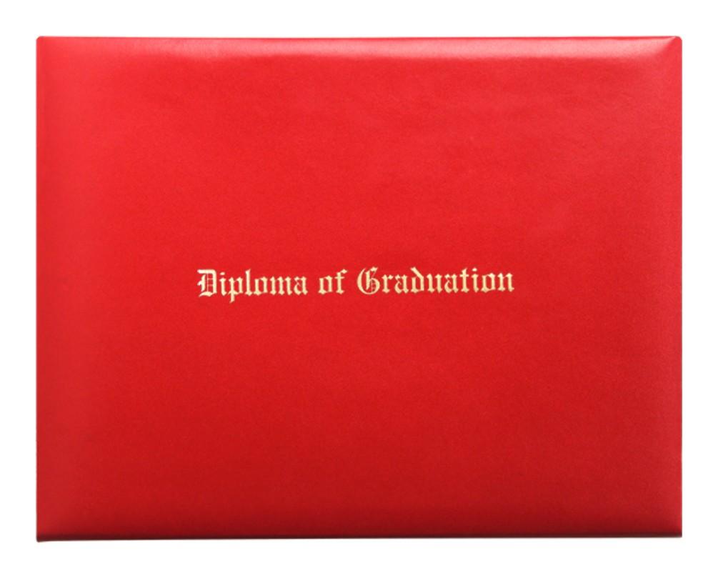 Red Imprinted Diploma Cover - High School Diploma Covers - Graduation Diploma Covers