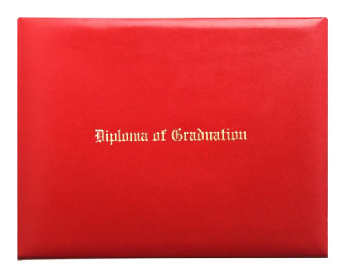 Red Imprinted Diploma Cover - High School Diploma Covers - Graduation Diploma Covers