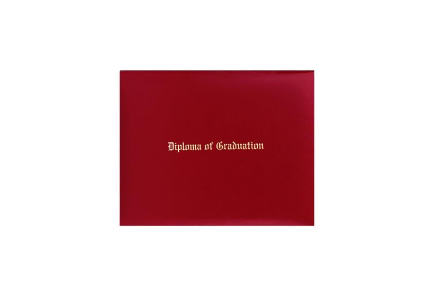 Red Imprinted Diploma Cover - High School Diploma Covers - Graduation Diploma Covers