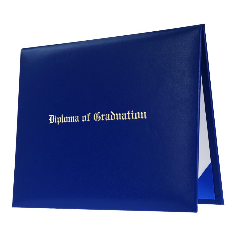 Royal Blue Imprinted Diploma Cover - High School Diploma Cover - Graduation Diploma Covers