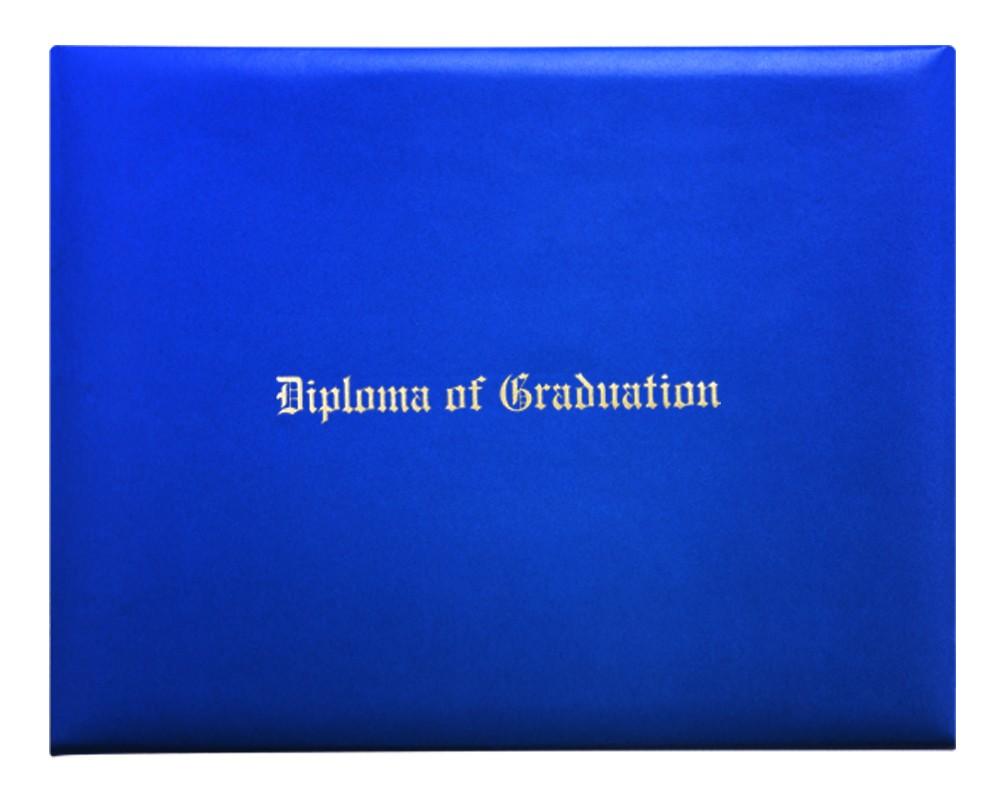 Royal Blue Imprinted Diploma Cover - High School Diploma Cover - Graduation Diploma Covers