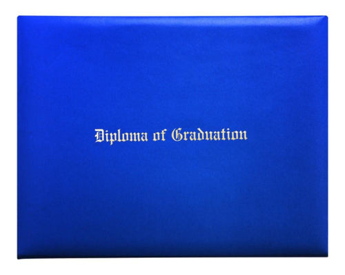 Royal Blue Imprinted Diploma Cover - High School Diploma Cover - Graduation Diploma Covers
