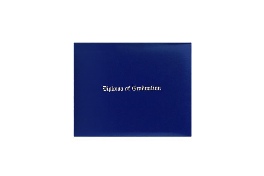 Royal Blue Imprinted Diploma Cover - High School Diploma Cover - Graduation Diploma Covers