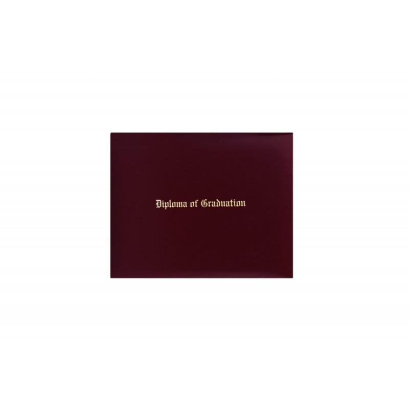 Maroon Imprinted Diploma Cover - High School Diploma Covers - Graduation Cap and Gown